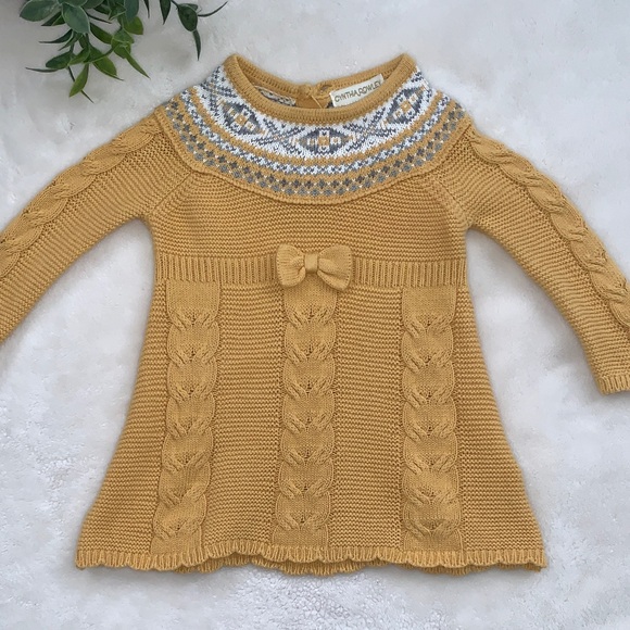 Cynthia Rowley Yellow Sweater Dress 3-6M EUC - Picture 1 of 9
